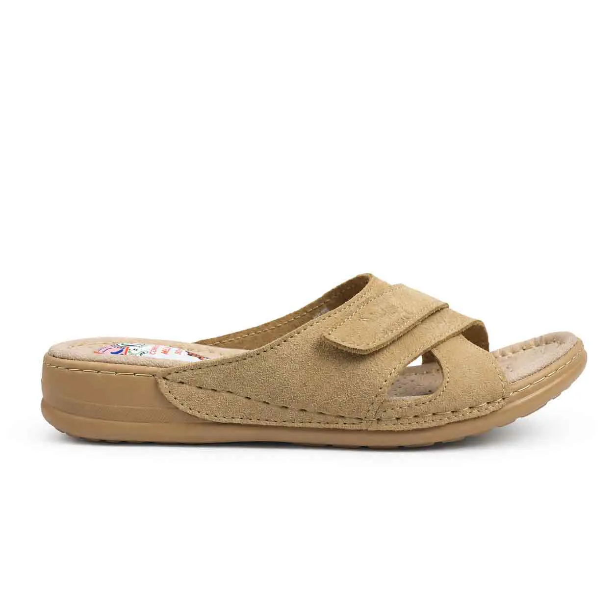 Sandale medicale Confort pour femme 500 beige daim miniature